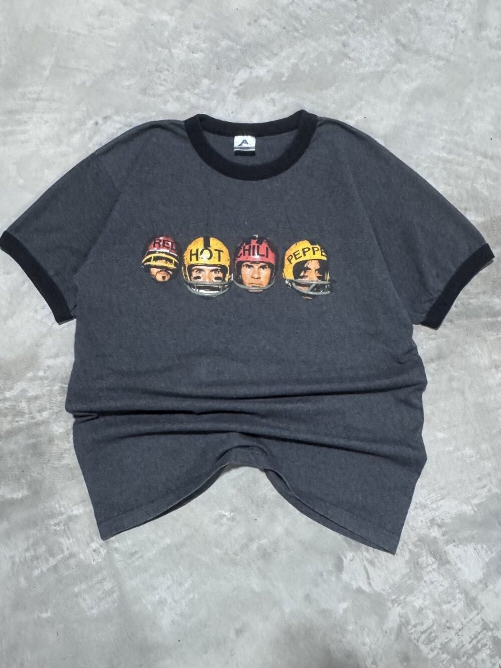 RHCP Stadium Arcadium Ringer Tee Football Helmets Men's L 2006 Y2K